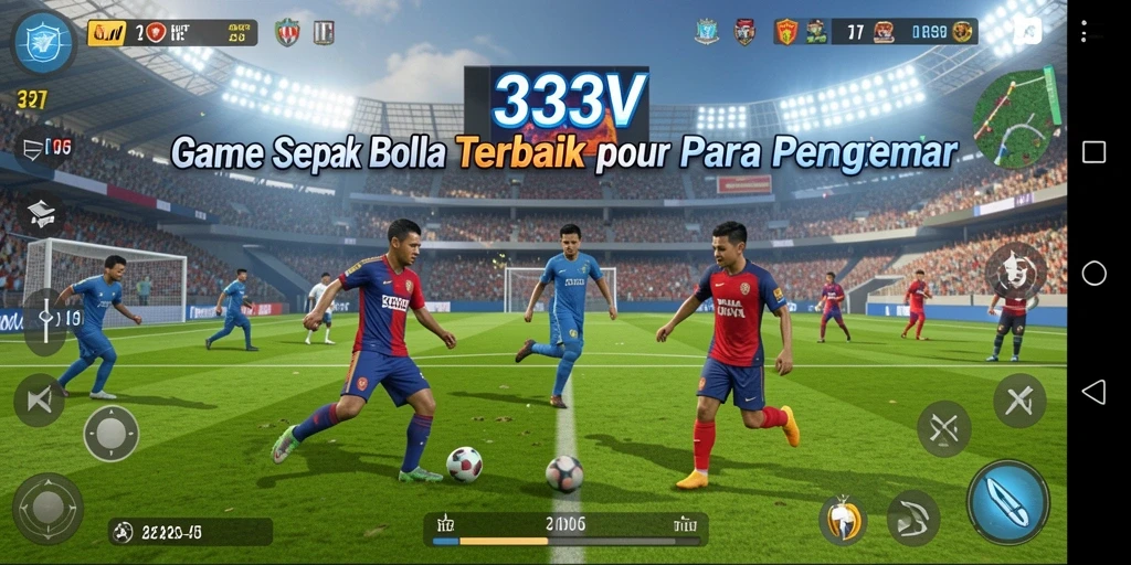 Gameplay seru 333V yang menggambarkan aksi sepak bola nyata.