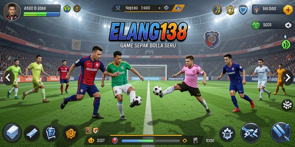 Tampilan gameplay menarik dari ELANG138 dengan aksi sepak bola yang seru.
