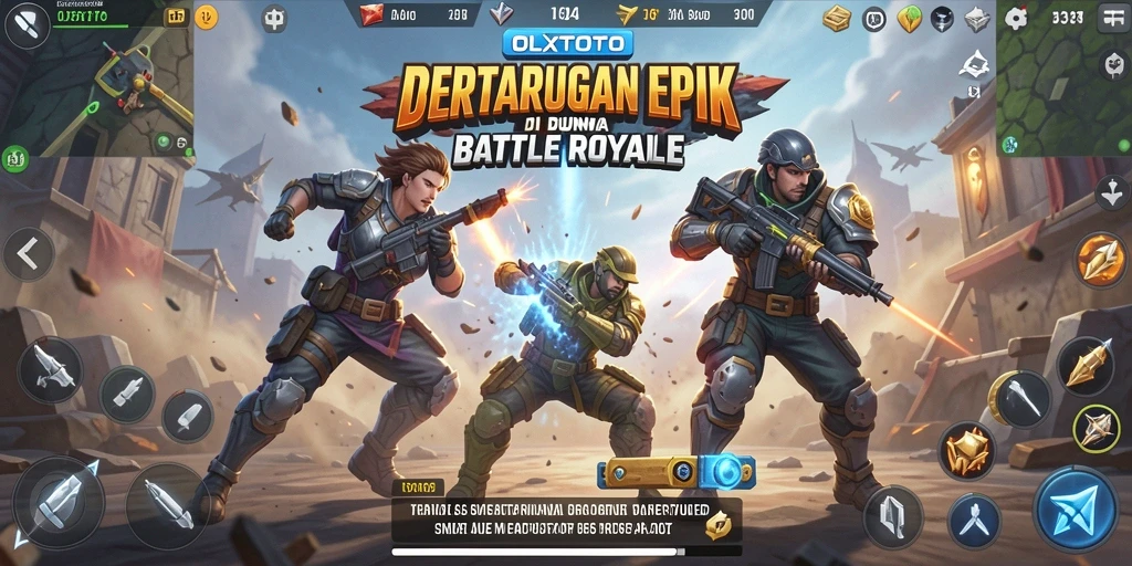 Tangkapan layar gameplay OLXTOTO menampilkan aksi Battle Royale yang mendebarkan.
